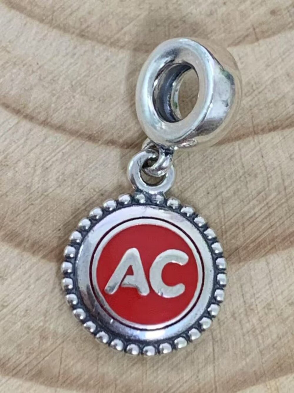 Pandora A C Logo Dangle Charm Pendant, S925 Silver Jewelry